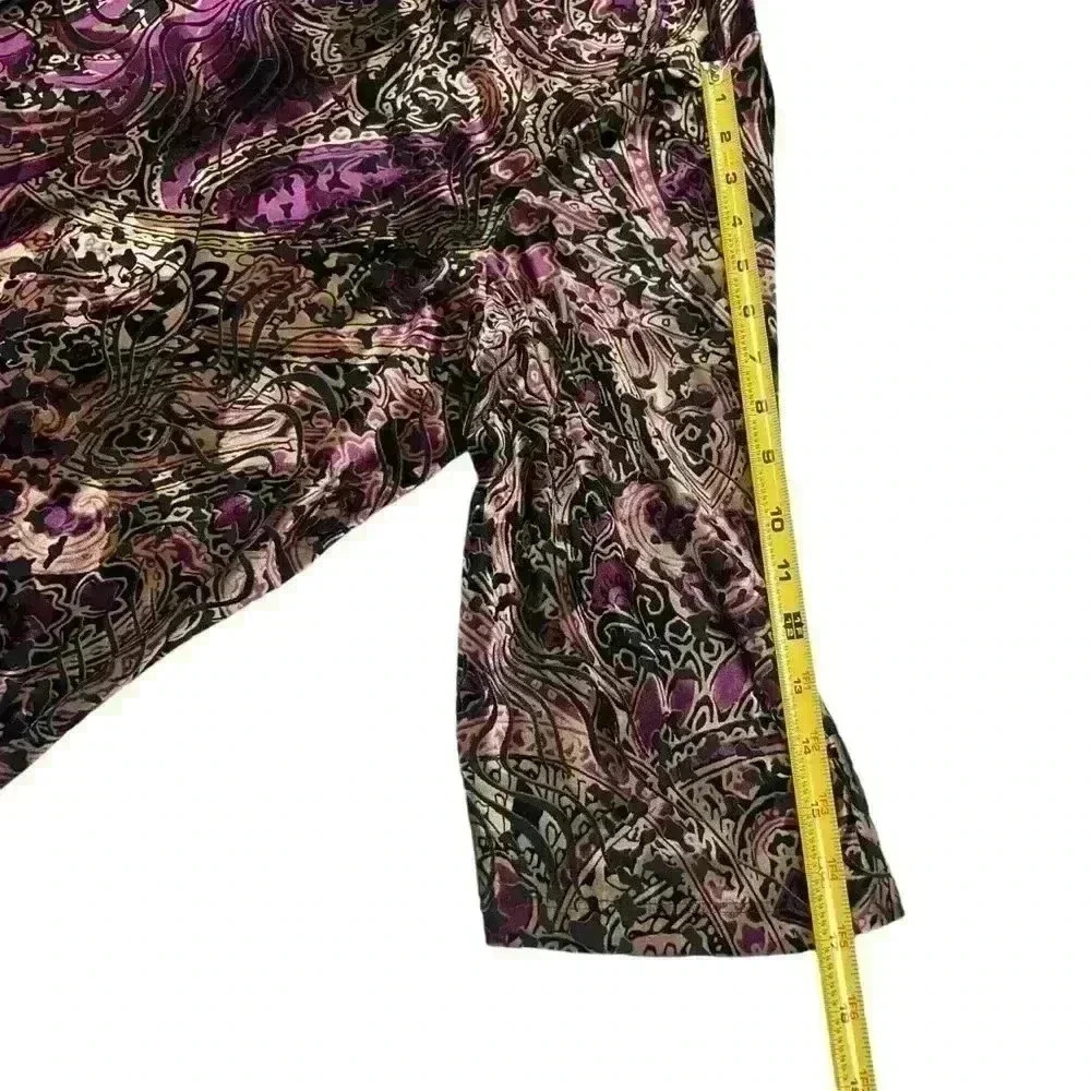 Catherines Shirt Womens 3X Velvet Tasseled Top Taupe And Purple Stunning Shirt - Picture 4 of 8